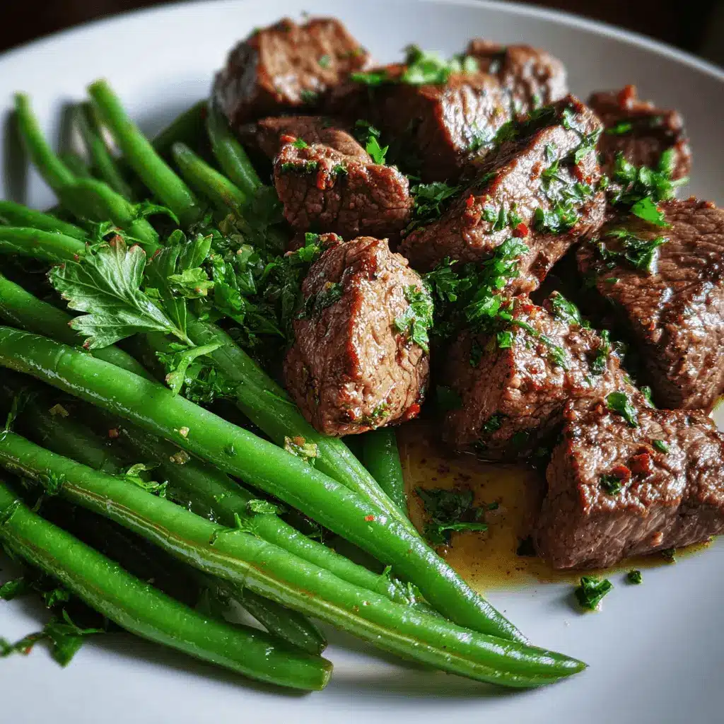 Juicy Steak with Garlic Herb Green Beans